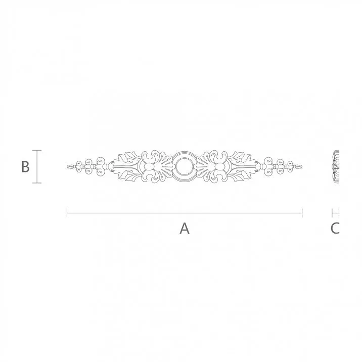 Inlay N-074 - wooden decor with a floral ornament pattern