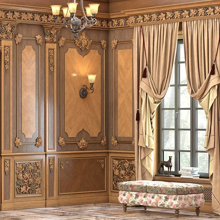 Carved molding K-058 in interior photo