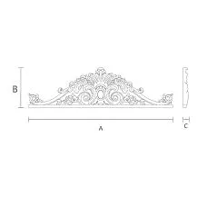 Carved N-439 inlay of natural wood with geometric pattern drawing