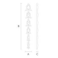Decorative wooden element for wall, furniture or door - carved applique N-316 drawing