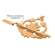 Decorative element MLD-2-2, applique backside diagram with molding mounting location