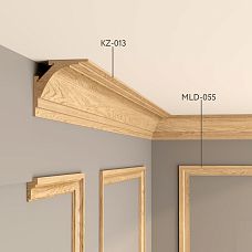 Wooden molding MLD-055 from solid oak or beech, optional finish.