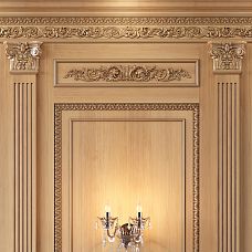Example of using the BS-009.1 pilaster base in decorating a luxurious classical interior
