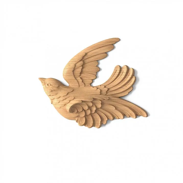 Carved Applique N-476R in the Shape of a Bird on Background
