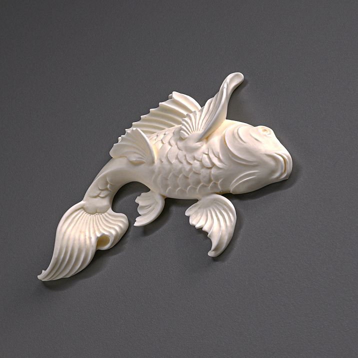 Decorative polyurethane molding with gold effect on wall in modern interior.