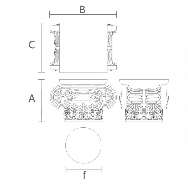 Carved Capital for Furniture KL-034 drawing