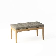 Stool made of solid wood with soft seat