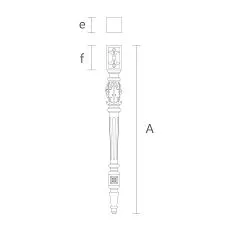 Drawing of carved leg for console, for table with decoration