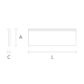 Elegant wooden molding MLD-040 with elongated cross-section 80&times;12 mm, elegant quarter-round profile made of oak