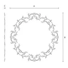 Polyurethane molded decoration CPU-068 for wall moldings and stylized ceiling decoration drawing