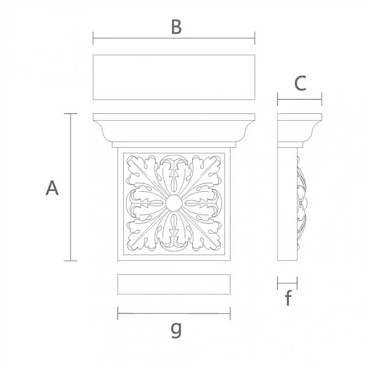 Decorative Oak Capital KL-032 Drawing