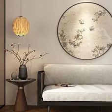 Interior with installed NPU-469R molding decoration on the wall next to the sofa