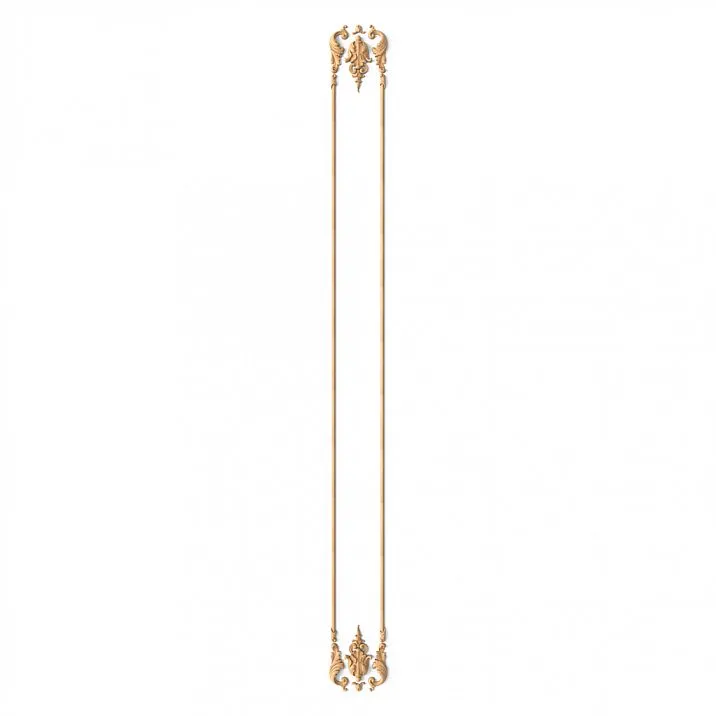 Wooden decor set C-005-1-1 with floral ornament and leaves