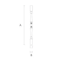 Wooden baluster L-026 with carving drawing