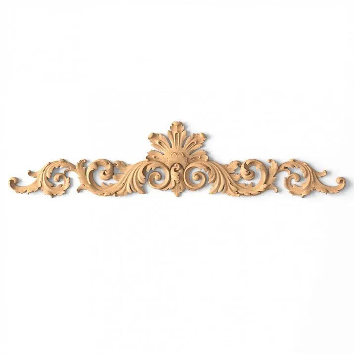 Wooden Inlay with Floral Carving N-249 for Decorating Furniture and Facades