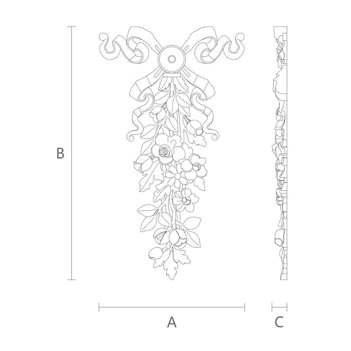 Polyurethane carved insert NPU-042 drawing