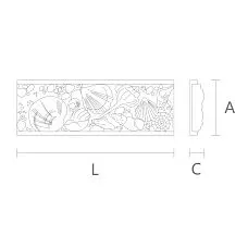 Elegant applique KPU-091 from polyurethane &mdash; buy decorative interior element with diagram