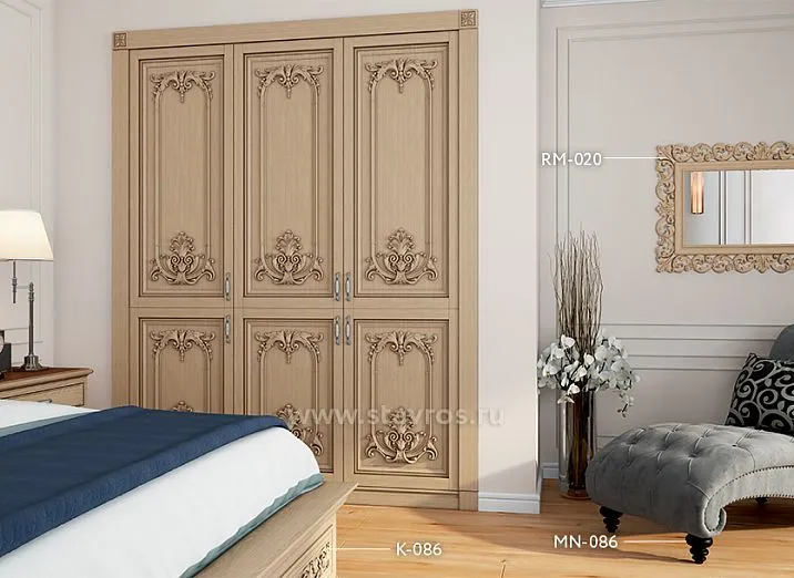 Wooden interior decor in the form of a branch with a flower