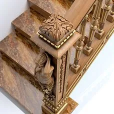 L-011 newel cap made of solid wood, large photo of detail