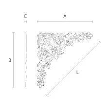Elegant decorative element N-135.1 from wood drawing