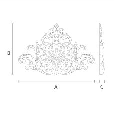 Wooden decor with carved geometric motif drawing