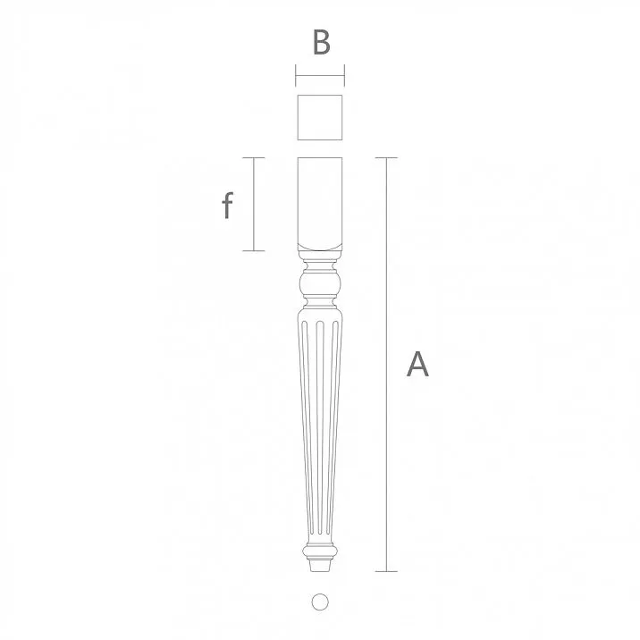 Drawing of a wooden table leg