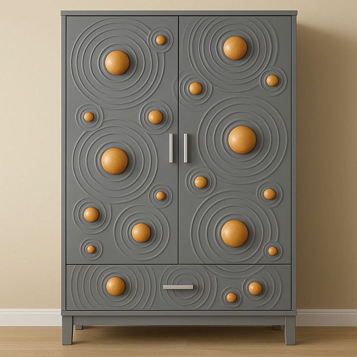 Decorated chest of drawers with wooden socket R-085 from solid wood