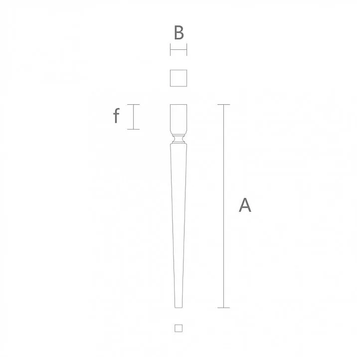 Wooden furniture leg drawing