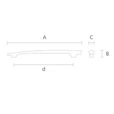 Drawing of a long handle for furniture