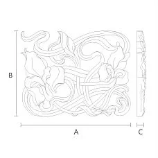 Wooden Decorative Element with Wood Carving N-275L Drawing
