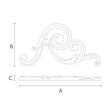 Carved wooden insert N-286R drawing