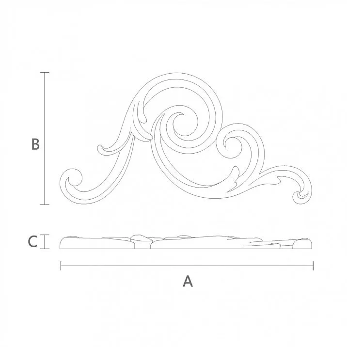 Carved wooden insert N-286R drawing