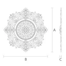 Carved Rosette from Oak R-071 Drawing