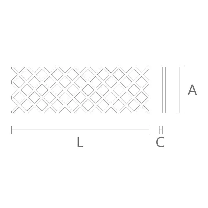 Polyurethane overlay KPU-112, decorative carved element for interior, drawing for dimensions