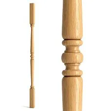 Staircase baluster L-019 made of wood on a white background