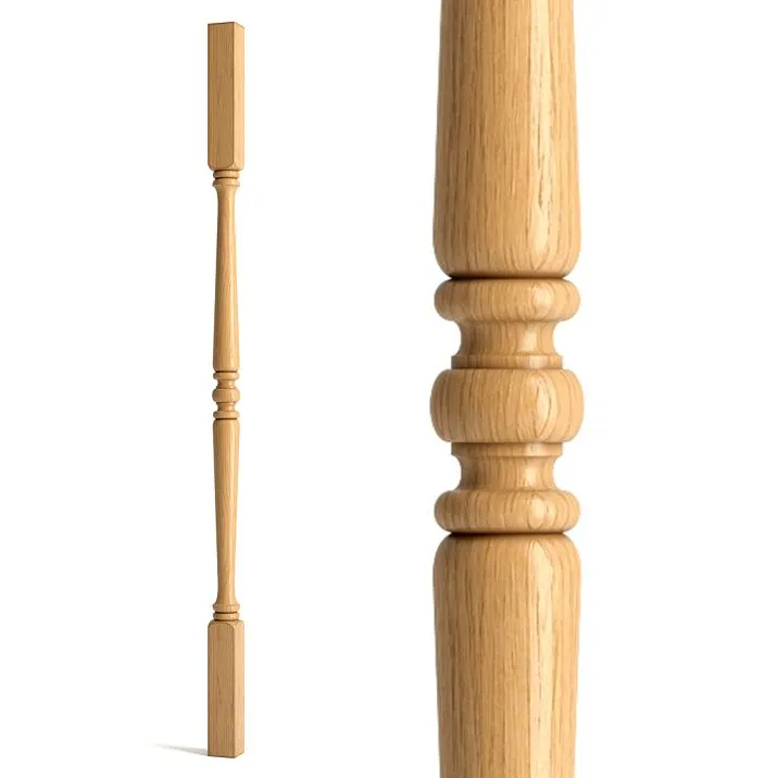 Staircase baluster L-019 made of wood on a white background