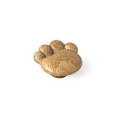 Wooden furniture handle in the shape of a paw on a white background