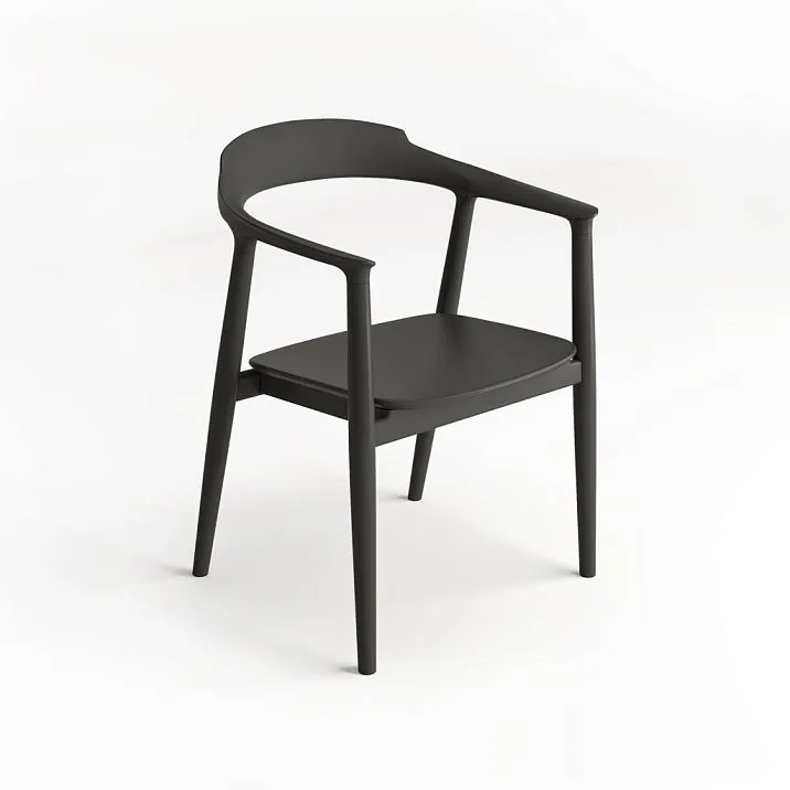 Chair Hans 004-002 in dark color, front view