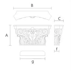 Capital KL-022 for Column Decoration Drawing