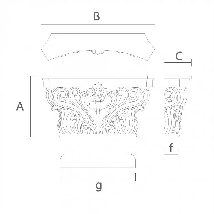 Capital KL-022 for Column Decoration Drawing