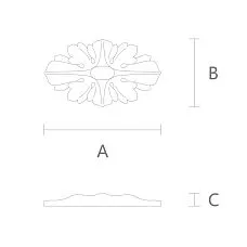 Interior Decor Carved Rosette R-038 Drawing