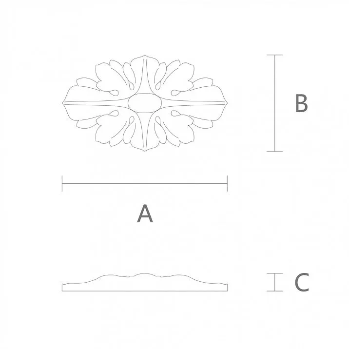 Interior Decor Carved Rosette R-038 Drawing