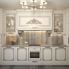 Wooden decor on kitchen facade, carved inlay N-095