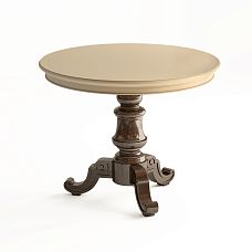 Carved base STL-007 from solid wood with three legs and tabletop