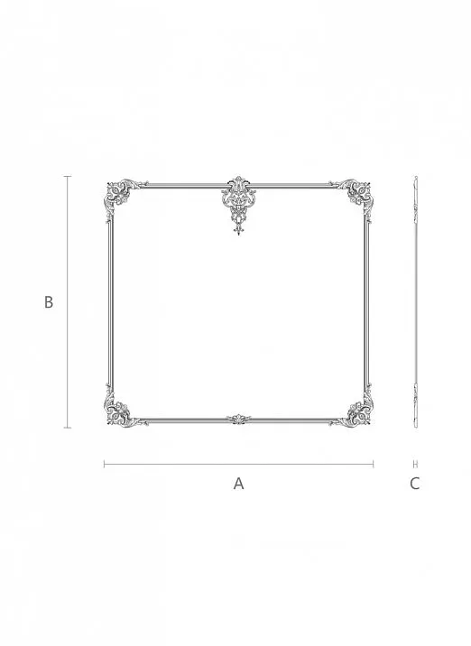Decor Set C-006-1-2 made of wood with carved floral pattern diagram