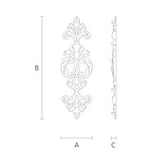 Wooden applique with carving and 3D effect drawing