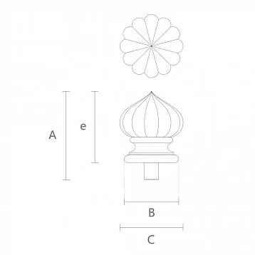 Изящное навершие на столб L-090 из дуба или бука