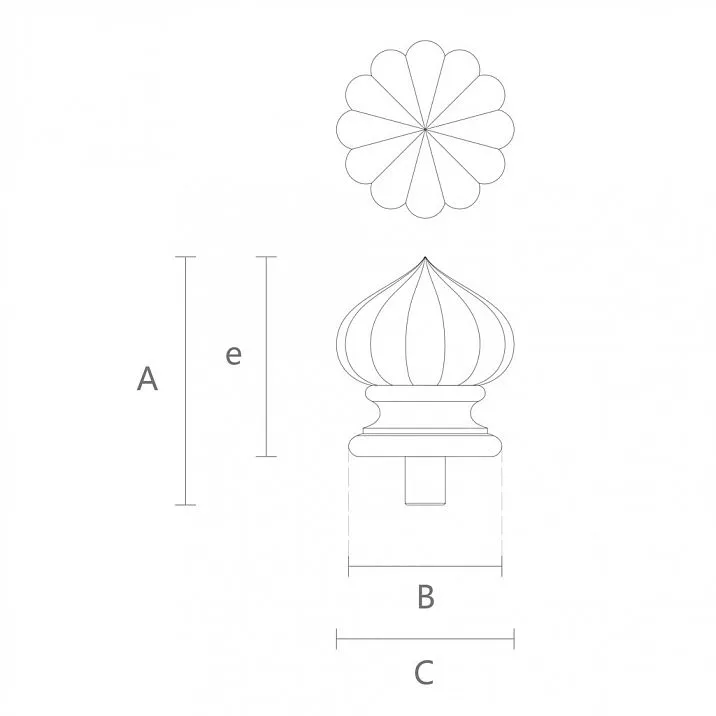 Конусообразное навершие на столб L-090 из дерева с резьбой чертеж