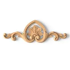 Wooden Inlay N-201 with carved plant pattern for interior decoration