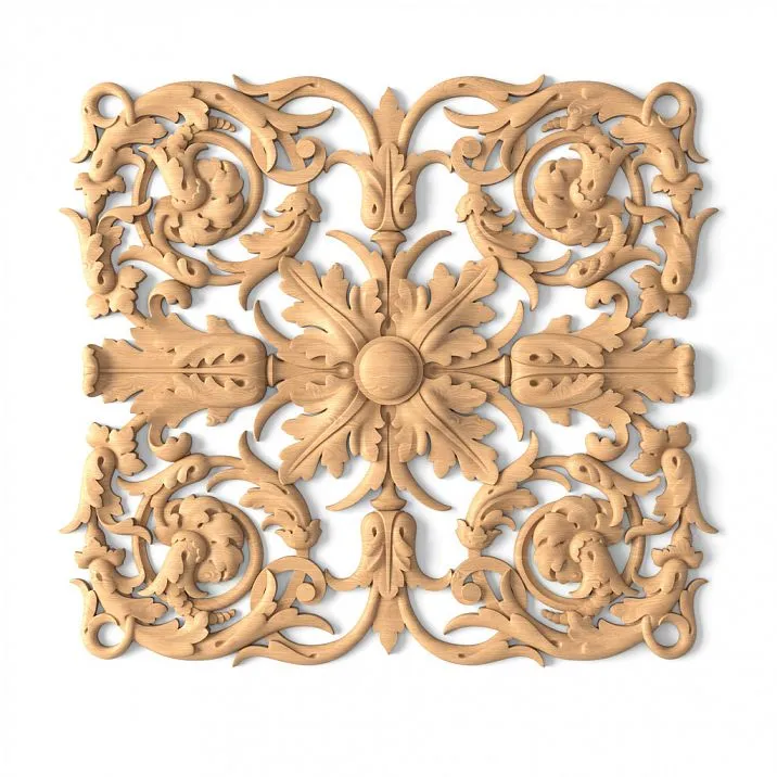 N-196 Wooden Insert with Floral Carving